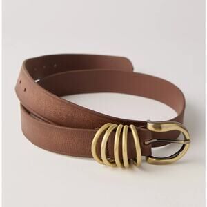 Free People Brown Belt with Gold Buckle